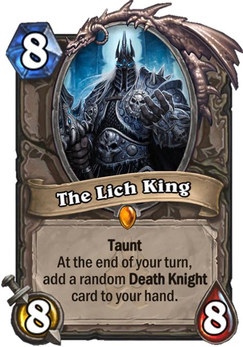 The lich king hearthstone - Nov 1, 2022 · The Lich King returns to Hearthstone, leading his Undead army and the new Death Knight class in an all-out assault on the elven city of Silvermoon! The Blood Elves won’t go down easily; they are as thirsty for combat as they are for the magic of the Sunwell that they draw power from. 